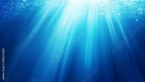 Blue ray background vector presentation design with blue sunburst rays 