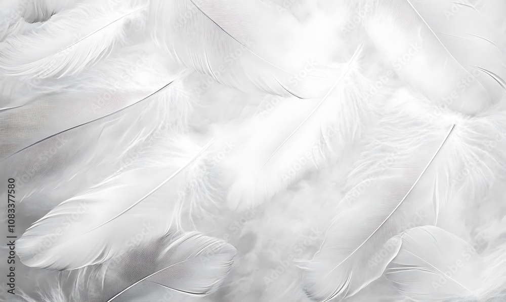 Obraz premium white feathers background