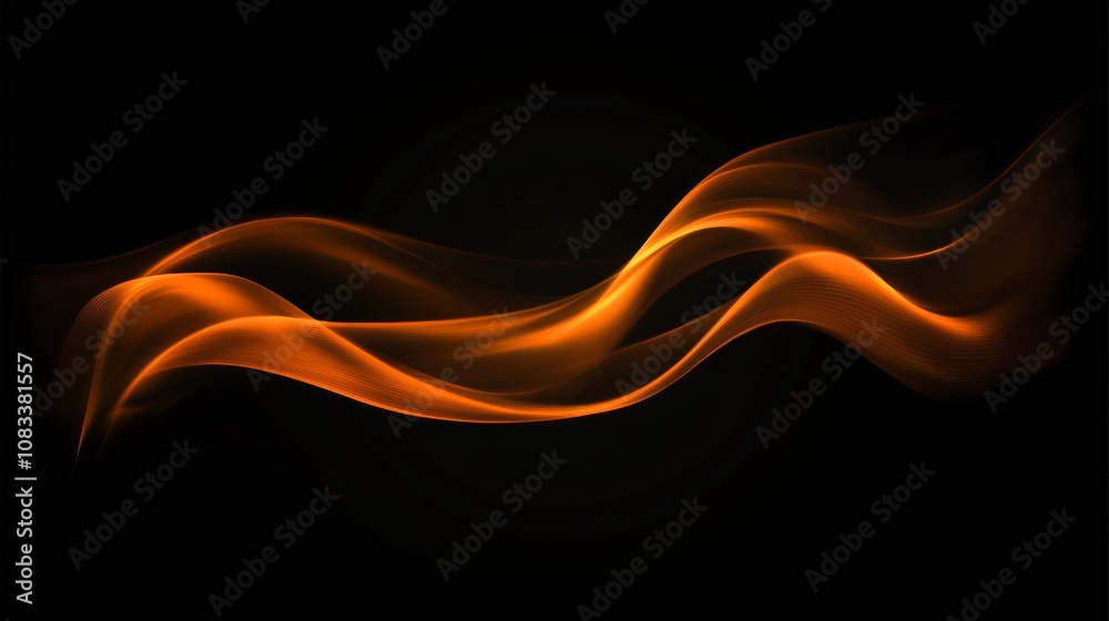 Fototapeta premium Fire flames on black background. Fire border design with burning embers for poster, banner or flyer 