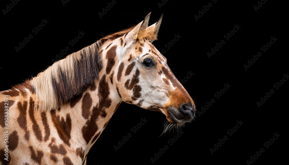 Fototapeta premium Portrait of Bengal horse on black background