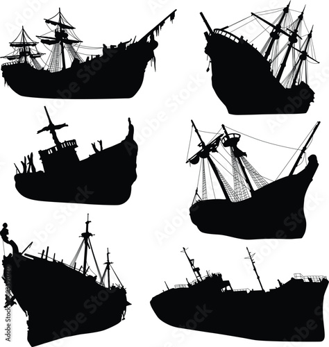 shipwreck silhouettes