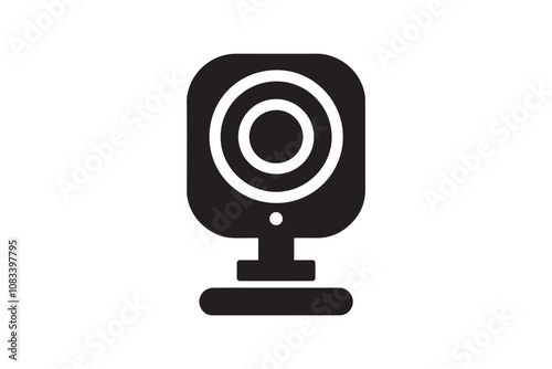 webcam vector silhouette isolated in white background