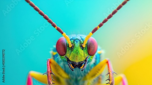 Macro Photography of a Colorful Insect