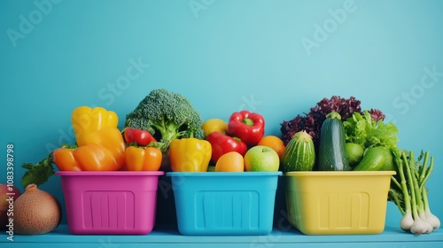 Colorful Vegetables in Baskets
