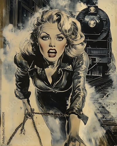 Vintage comic Dramatic Vintage Comic Dramatic Damsel in Distress Moment