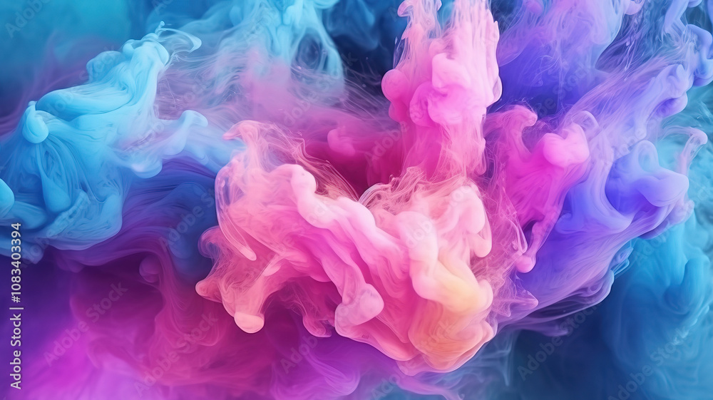 Fototapeta premium Gorgeous Pink blue color shiny glowing sparkling smoke cloud abstract art background