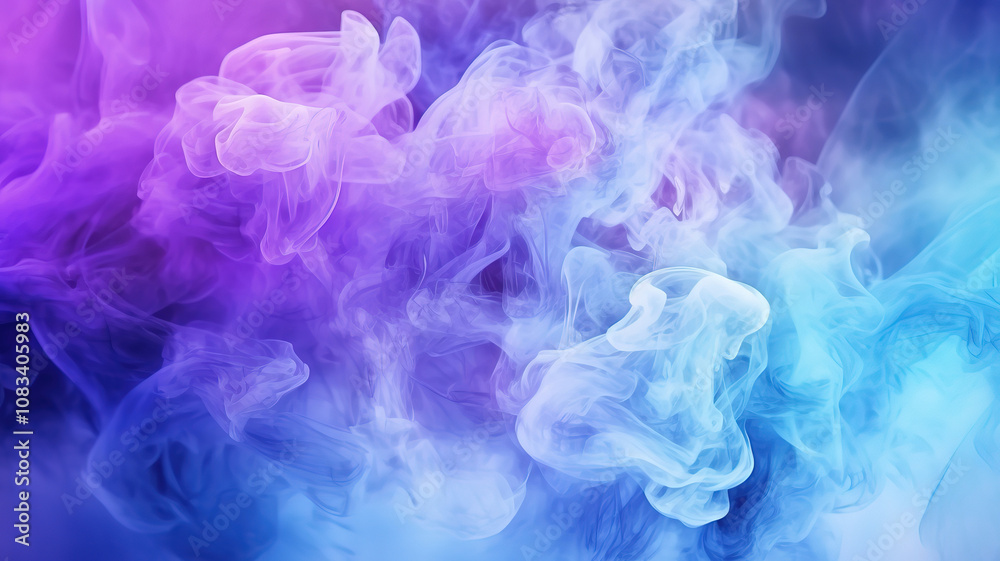 Fototapeta premium Incredible explosion fluorescent background paint in water vibrant smoke cloud texture