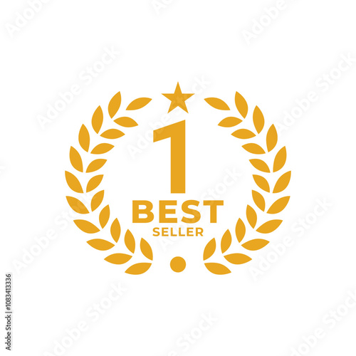 number 1 best seller badge logo design vector template