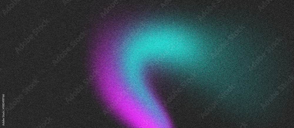 Fototapeta premium Grainy black-pink blue gradient background with blazing pink blue light and noise pink blue light leaks textures effect banner in the background