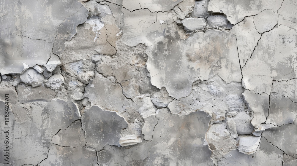 Fototapeta premium Cracked and Weathered Concrete Wall