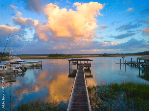 Wallpaper Mural Beautiful Pier at the Isle of hope in Savannah Georgia Torontodigital.ca