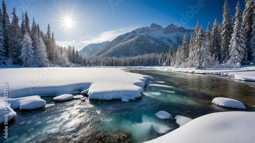 SnowyMountainValleyBackgrounds, WinterLandscapeVisuals, SnowCoveredNatureScenes, FrozenValleyDesigns
 photo