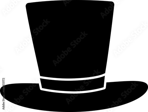 Christmas black top hat silhouette vector.