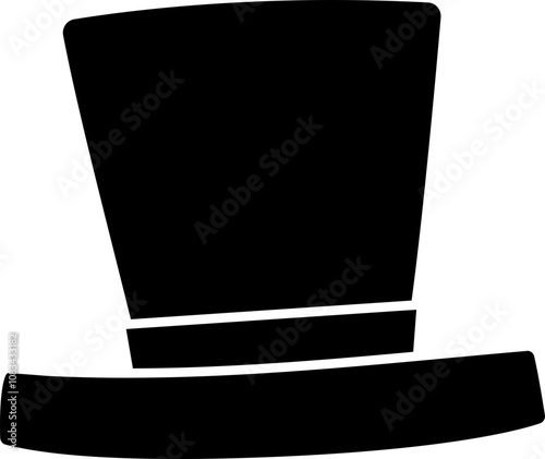 Christmas black top hat silhouette vector.