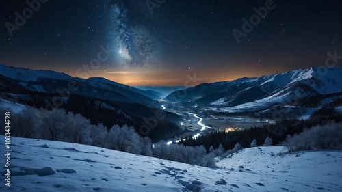 SnowyMountainValleyBackgrounds, WinterLandscapeVisuals, SnowCoveredNatureScenes, FrozenValleyDesigns
 photo