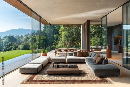 Modern Luxury Living Room with Scenic Views