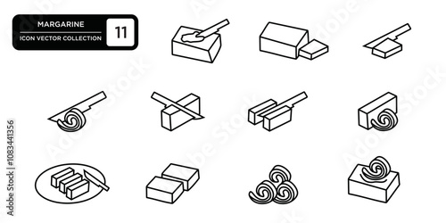 Margarine icon collection, editable and resizable vector icon templates.