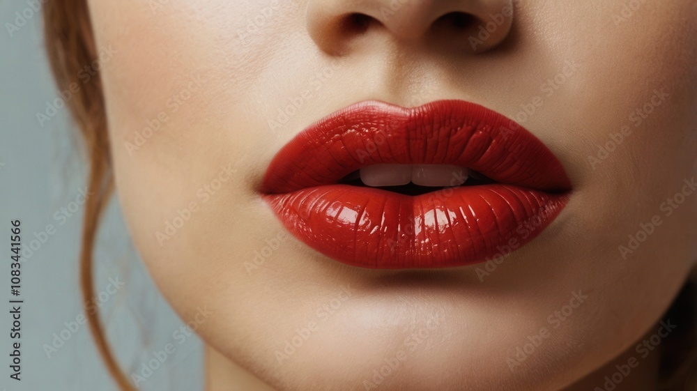 Fototapeta premium Close-Up of Glossy Lips