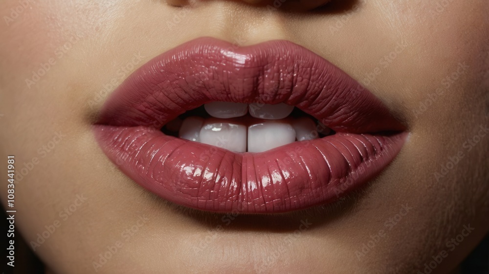 Fototapeta premium Close-Up of Glossy Lips