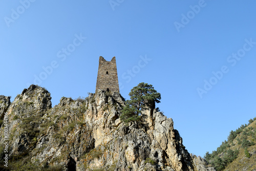 ancient towers, tower complexes in the Caucasus mountains in Ingushetia