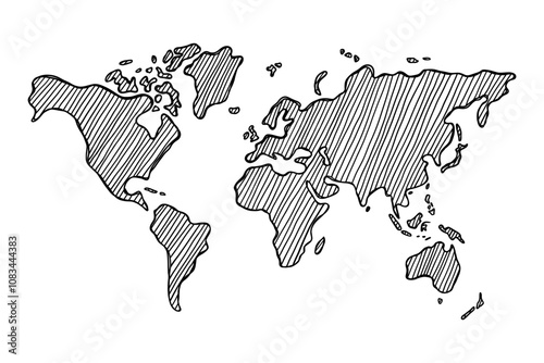 Hand-Drawn World Map Illustration