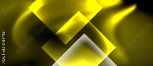Dark neon colors with glass square shapes