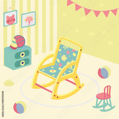 Children's Playroom Chair with Bright Colors and Fun Shape