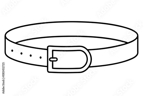 Belt outline vector line art.
