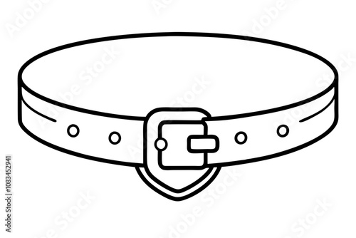 Belt outline vector line art.
