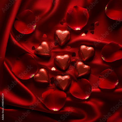 Shiny heart-shaped decorati...