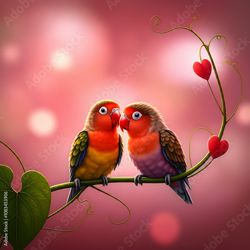 A pair of brightly colored ...