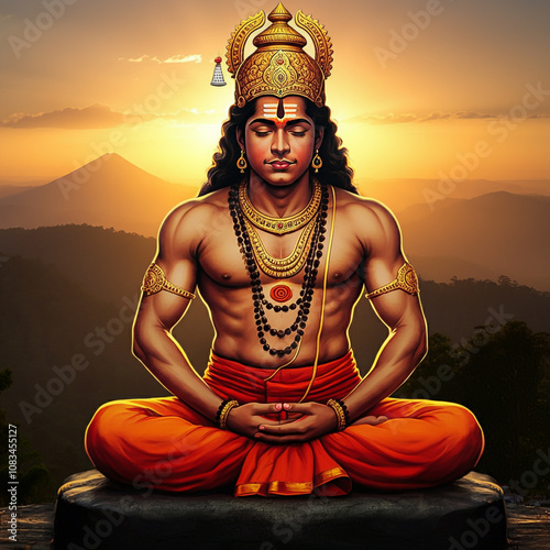 Lord Ayyappa meditating in ...