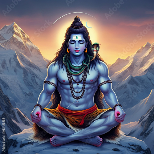 Serene depiction of Lord Sh...