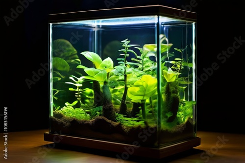 bio luminescent terrarium a terrarium containing plants that glo photo