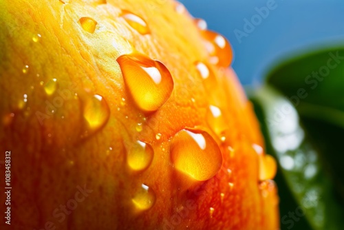 macrorealism mango close up of the fibrous flesh vibrant yellow photo