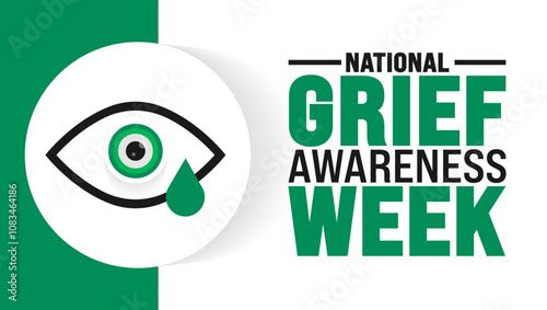 National Grief Awareness Week background, banner or poster design template. observed every year in December. Holiday concept. Use to any Template, card, poster, placard, template.