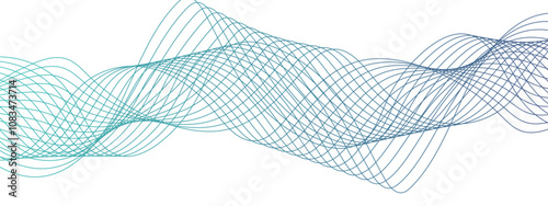 Abstract colourful wave line transparent background modern stream wave background and curve lines. Curved wavy lines tech futuristic motion background. Frequency sound wave and lines