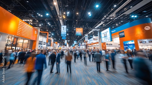Wallpaper Mural Business networking event convention center indoor exhibition modern environment wide angle view commerce growth Torontodigital.ca
