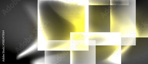Dark neon colors with glass square shapes