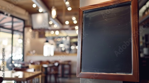 Restaurant Empty Menu Board and Chalkboard Menu Sign - A Blank Canvas for Culinary Offerings. The Chalkboard's Surface Awaits the Handwriting of Delicious Dishes, Prices, and Specials. The Empty Menu 