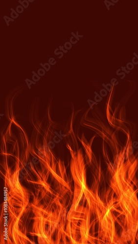 Dynamic orange and red fiery abstract design against a dark background