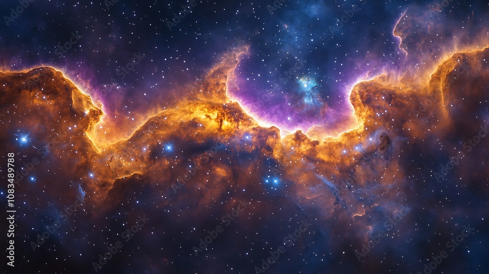 Obraz premium Beautiful nebula with colorful galaxies and star, Space galaxy with star