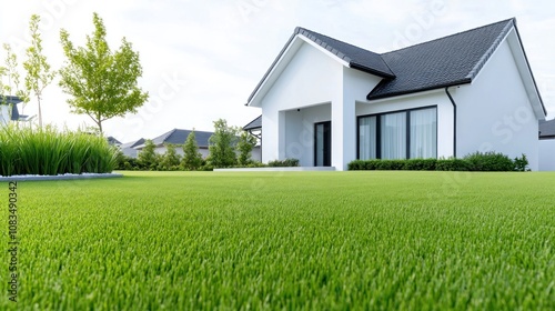 Wallpaper Mural Modern house with a well-maintained lawn and landscaping. Torontodigital.ca