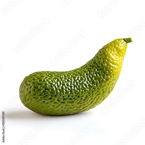 Finger Lime isolated on white background, close up photo