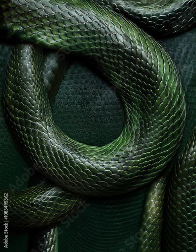 Captivating green snake synchronized in motion jungle habitat wildlife photography close-up viewpoint nature's serpent beauty photo