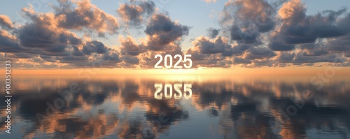 Dawn reflections of 2025 in cloud shapes over a tranquil lake.