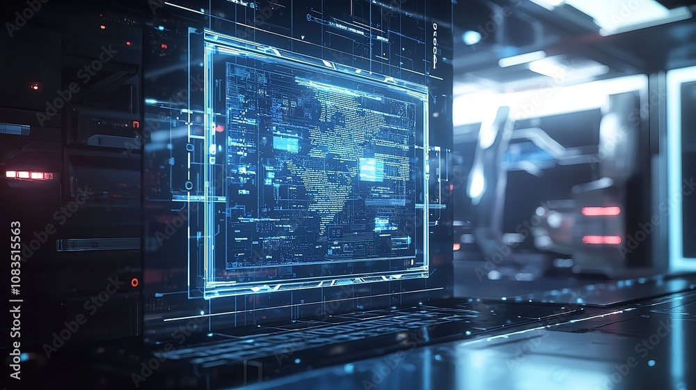 Fototapeta premium Forex Analysis: Crypto Robot Standing by Trading Graph