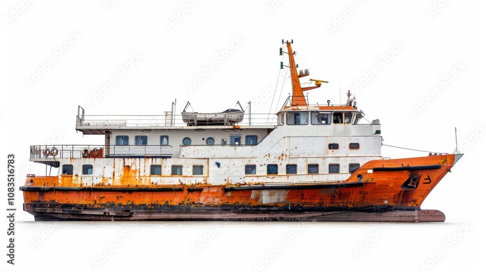 Fototapeta premium A high-speed passenger ferry, isolated on white background