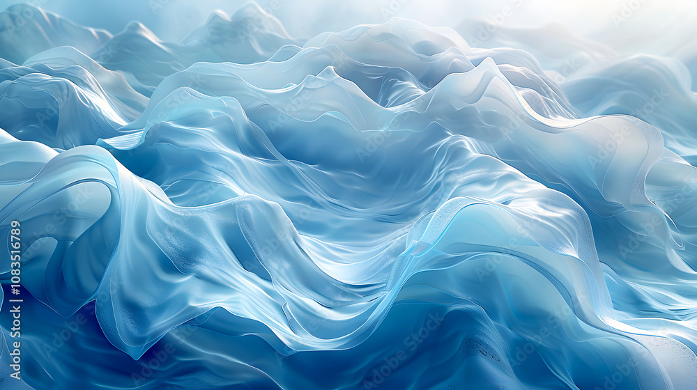 Obraz premium Ethereal Waves of Blue in Serene Nature