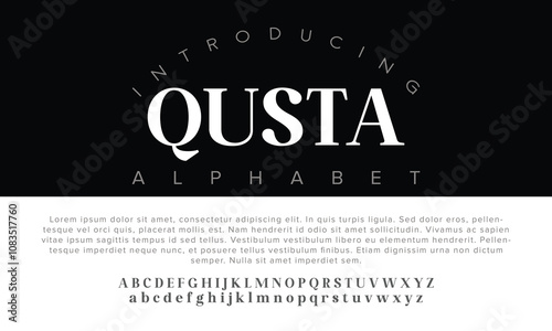 Luxury Qusta alphabet letters font for logo